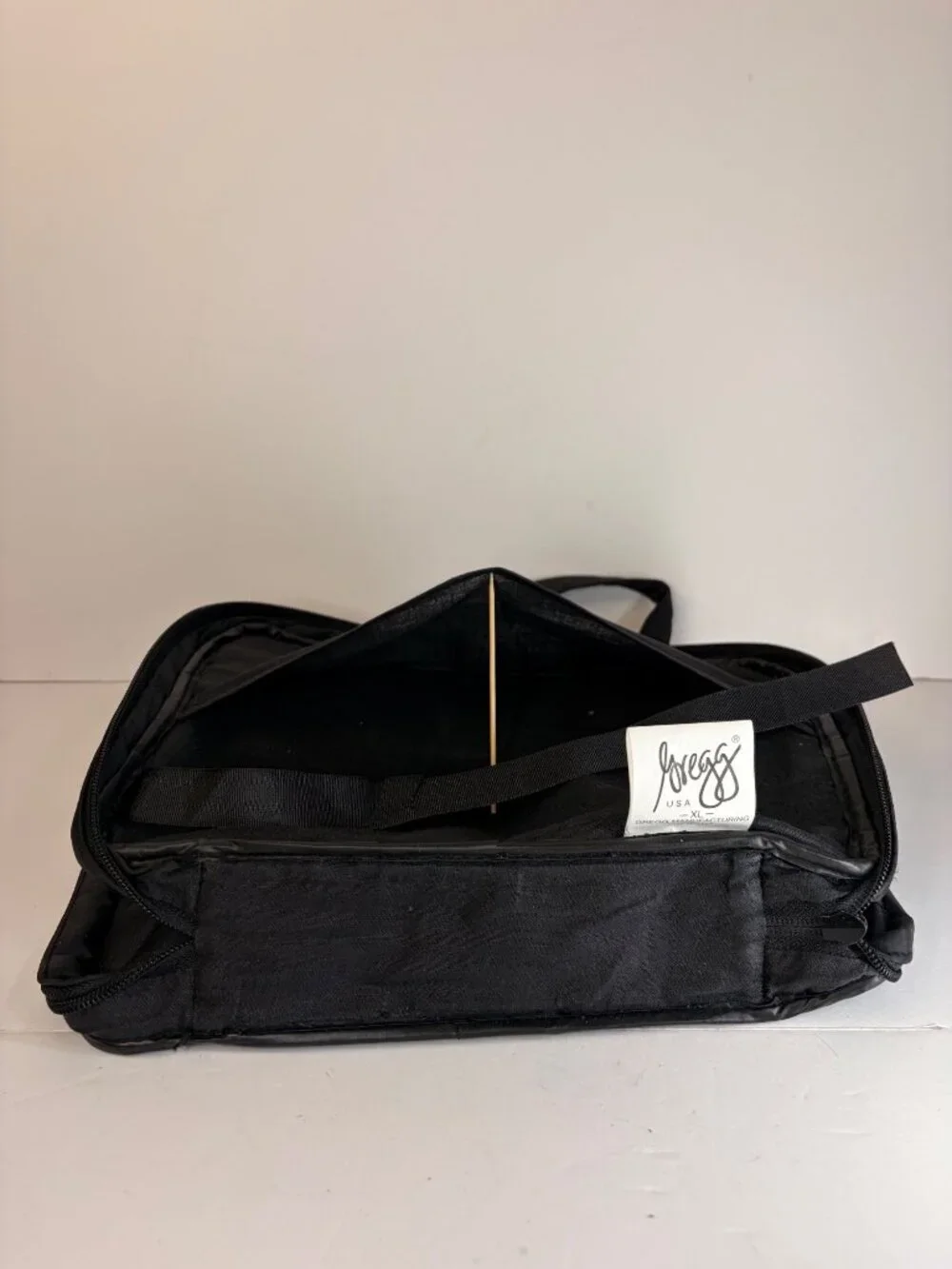 Women's Black Quilted Cosmetic Toiletry Travel Bag Organizer Double Handled